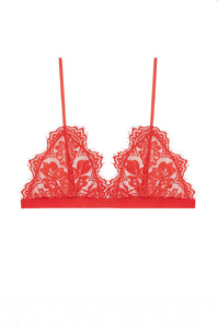 Floral Lace Bra - Red - Shop Yu Fashion