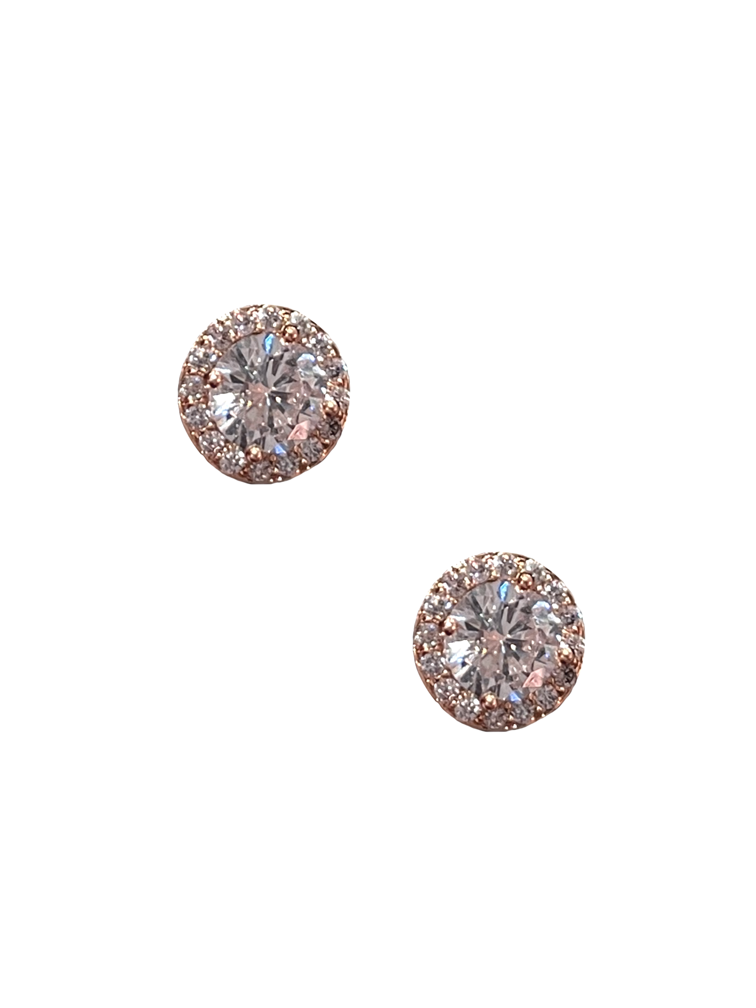 Circle Pave Studs - Rose Gold - Shop Yu Fashion