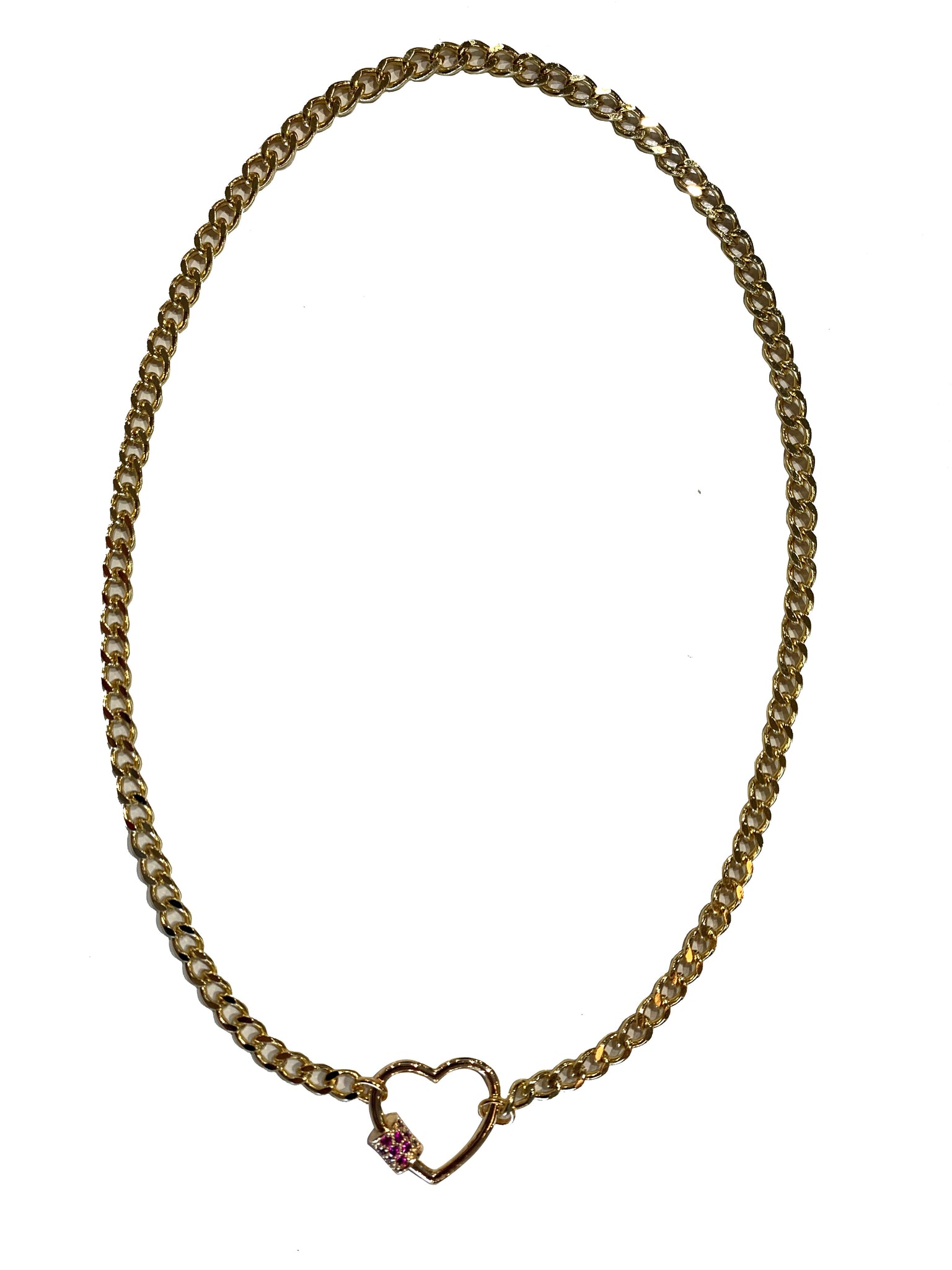 Cuban Heart Lock Necklace - Shop Yu Fashion