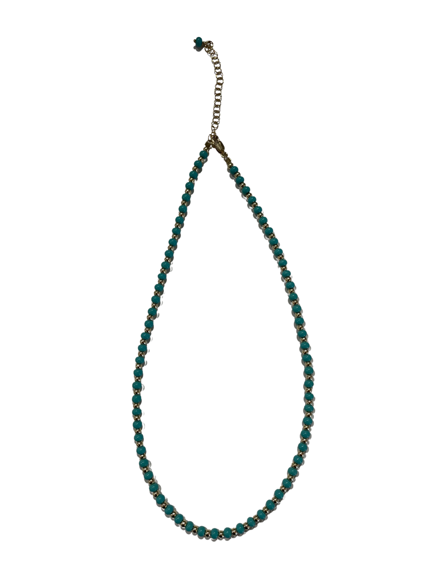 Turquoise Seed Bead Necklace - Shop Yu Fashion