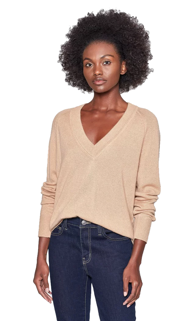 Madalene V-Neck Cashmere Sweater - Shop Yu Fashion