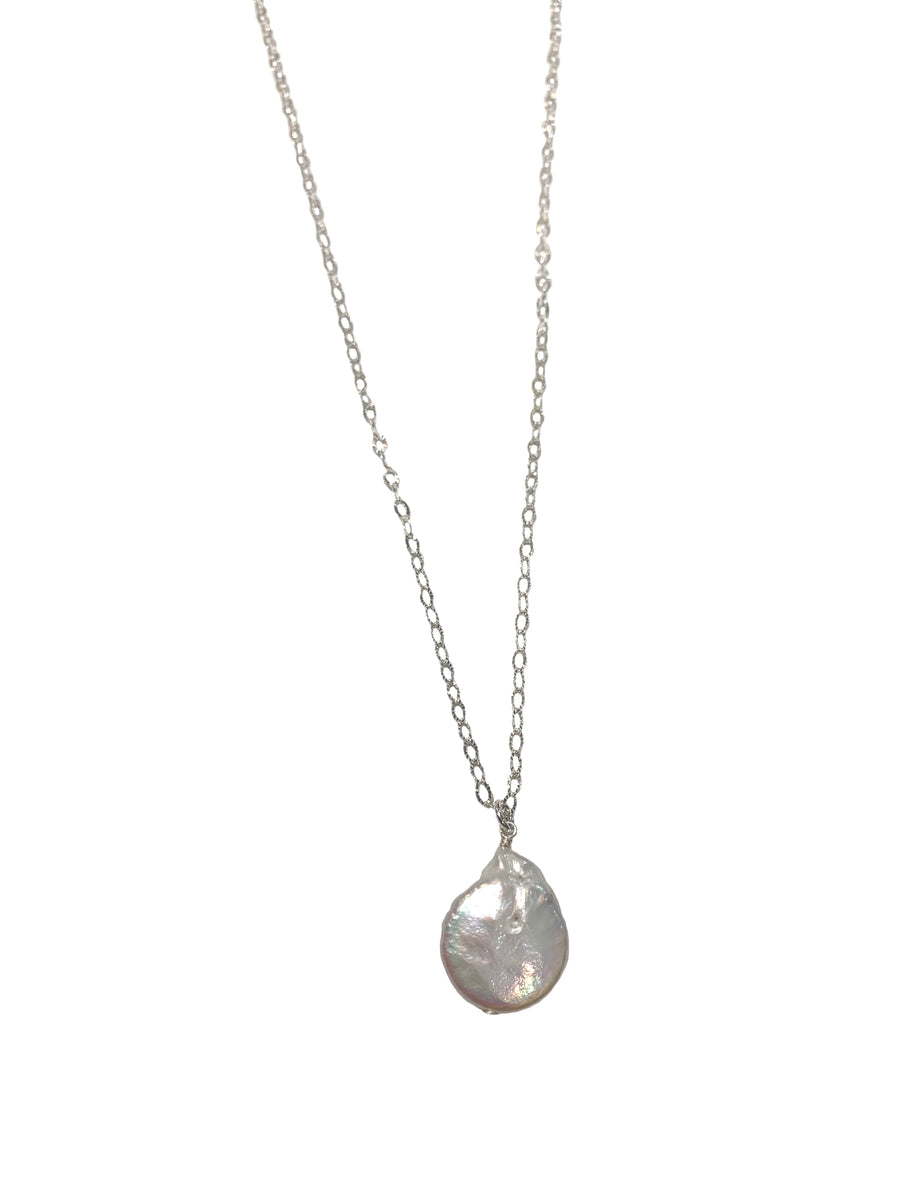 Long Pearl Disc Pendant Necklace - Shop Yu Fashion