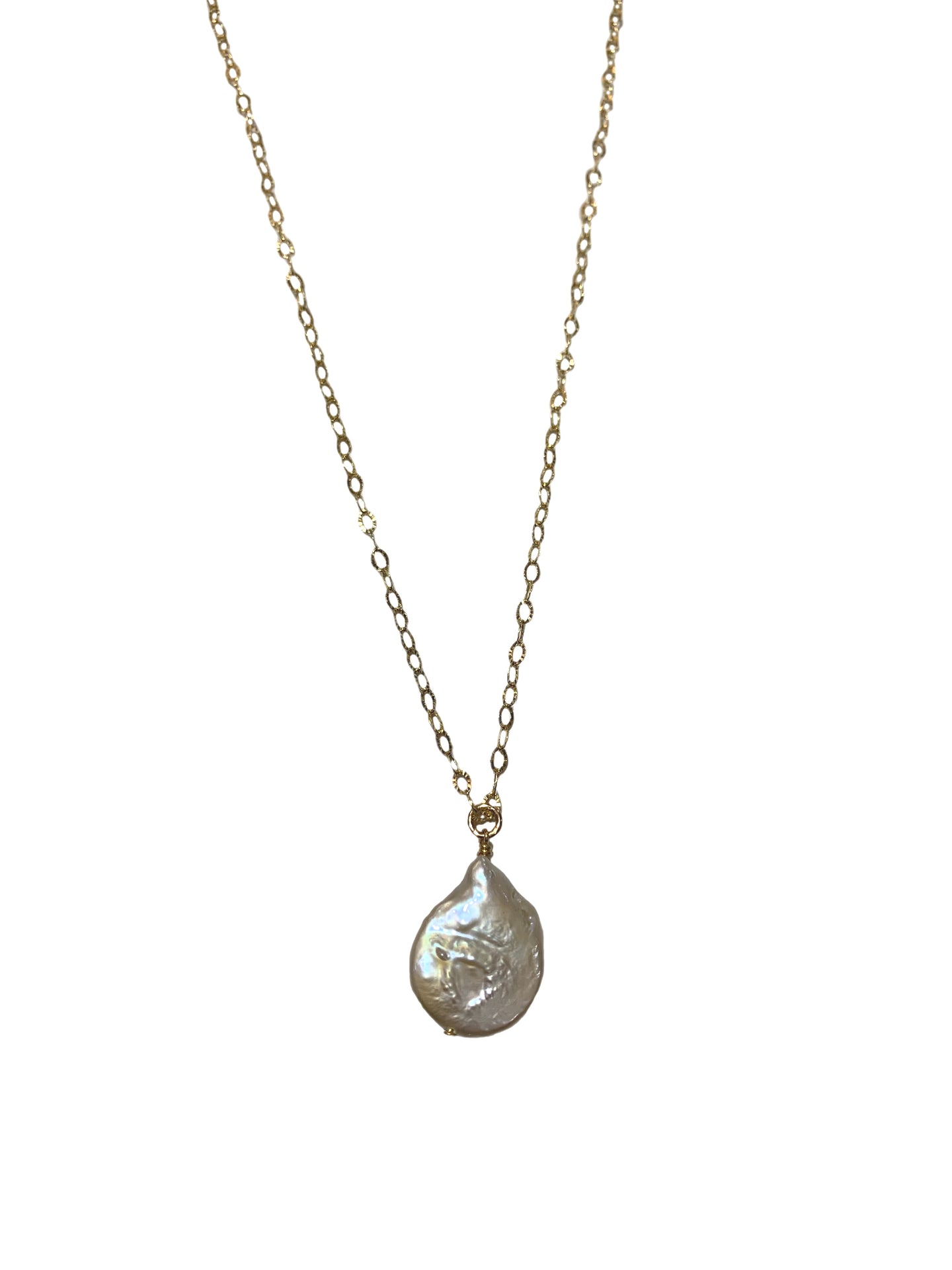 Long Pearl Disc Pendant Necklace - Shop Yu Fashion