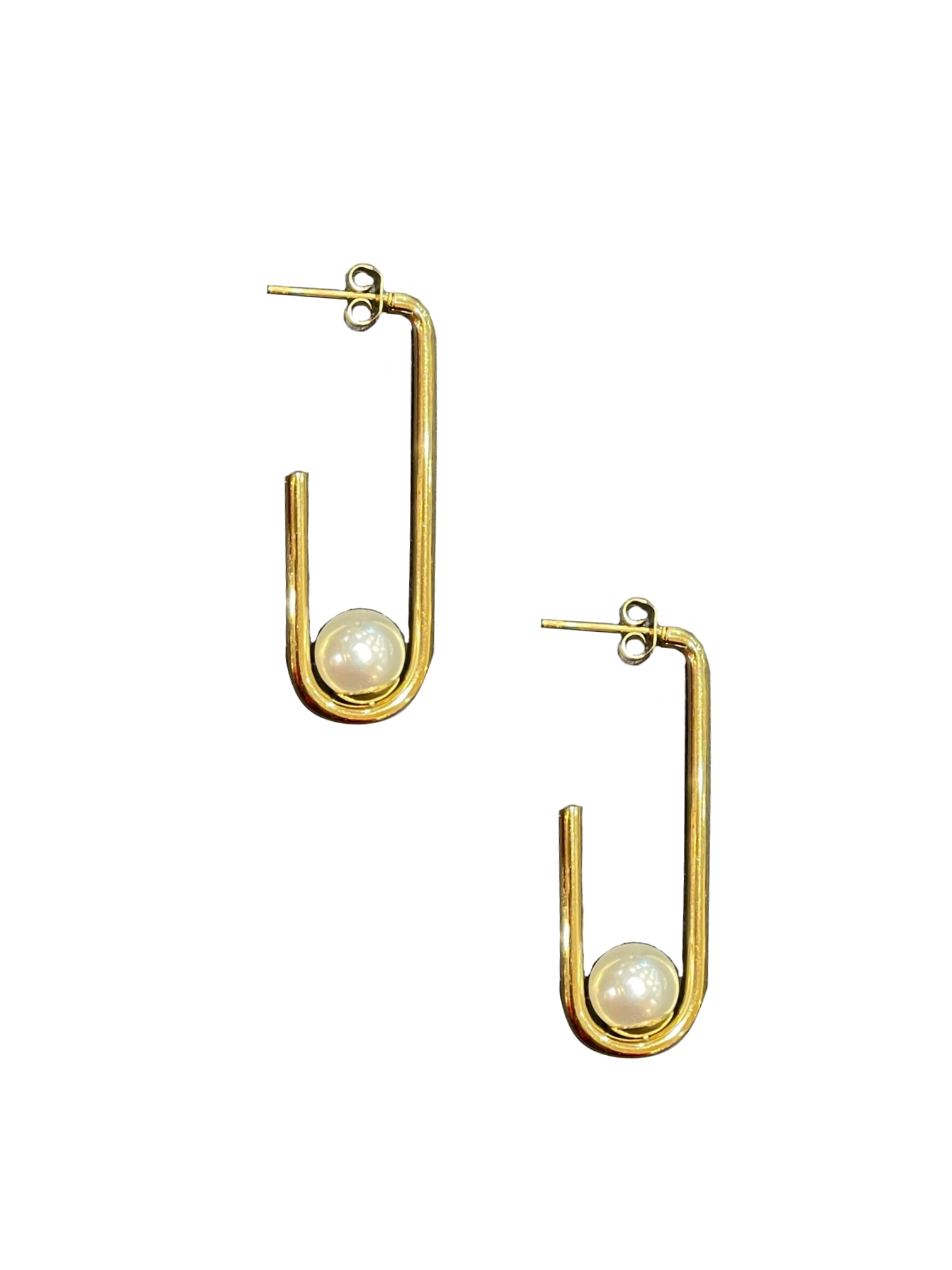 Paperclip Pearl Earrings - Shop Yu Fashion