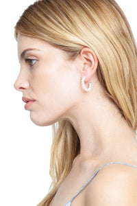 Small Multi Pearl Hoops - Shop Yu Fashion