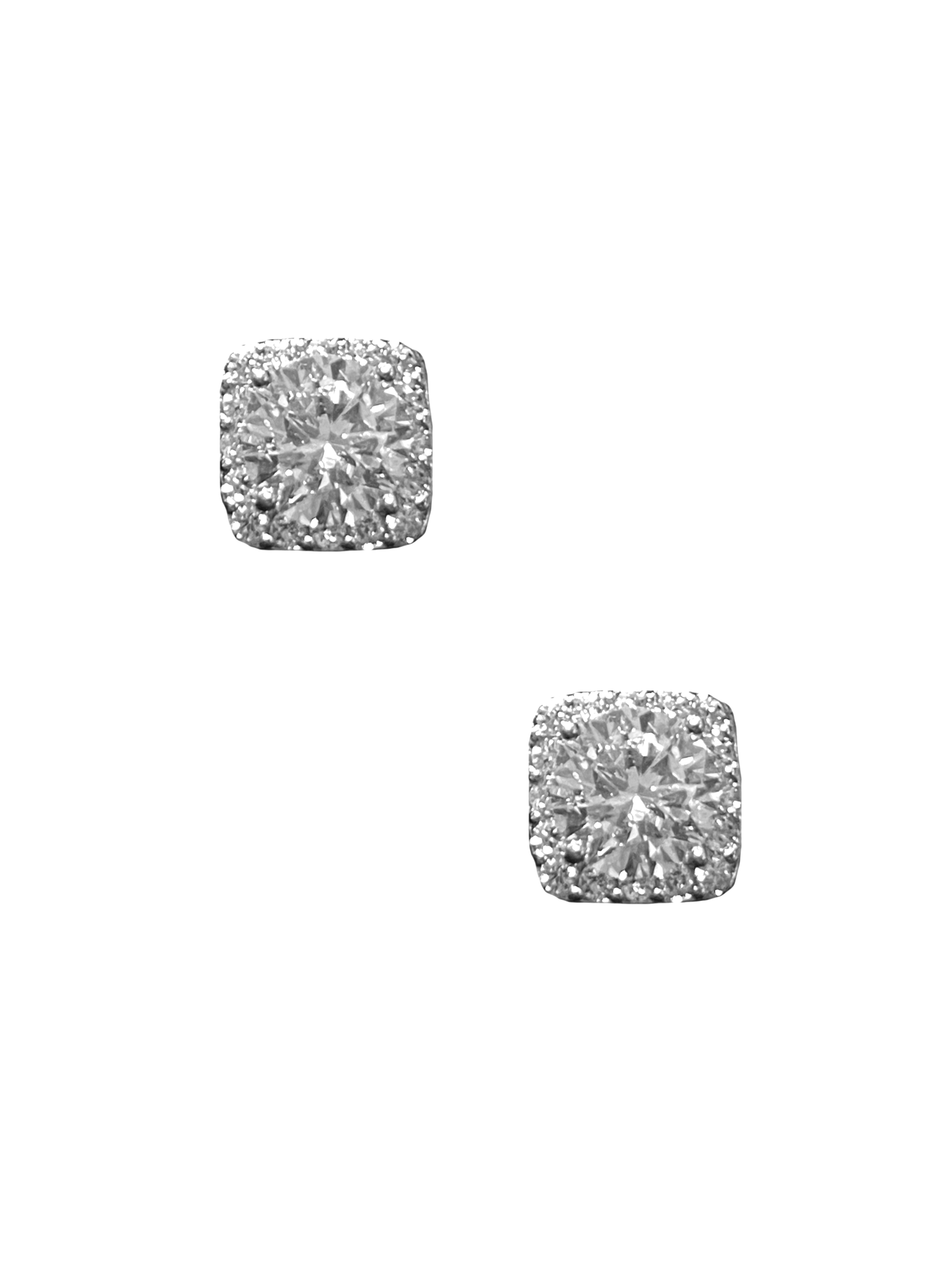 Square Pave Studs - Silver - Shop Yu Fashion