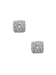 Square Pave Studs - Silver - Shop Yu Fashion