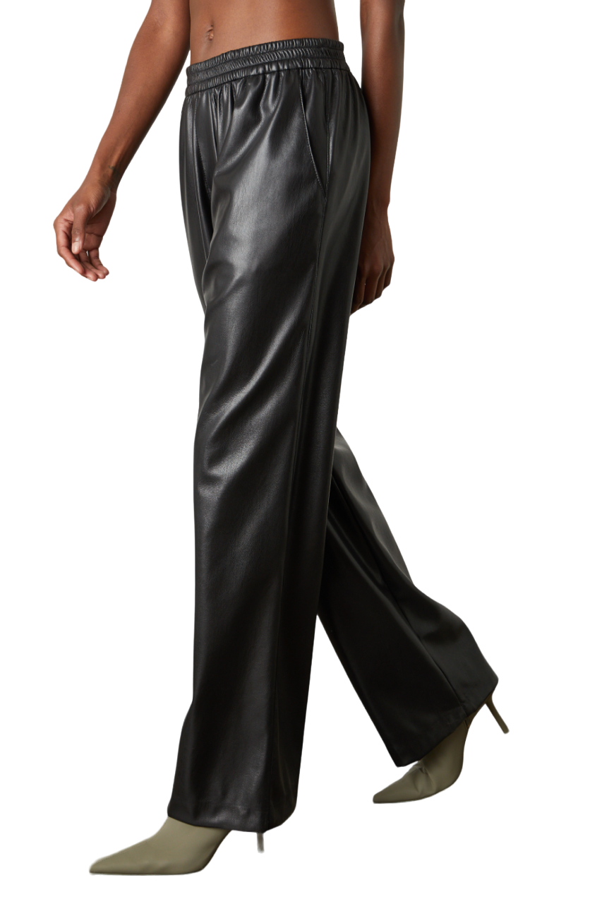 Jenna Vegan Leather Pant - Black - Shop Yu Fashion