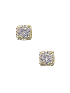 Square Pave Studs - Gold - Shop Yu Fashion