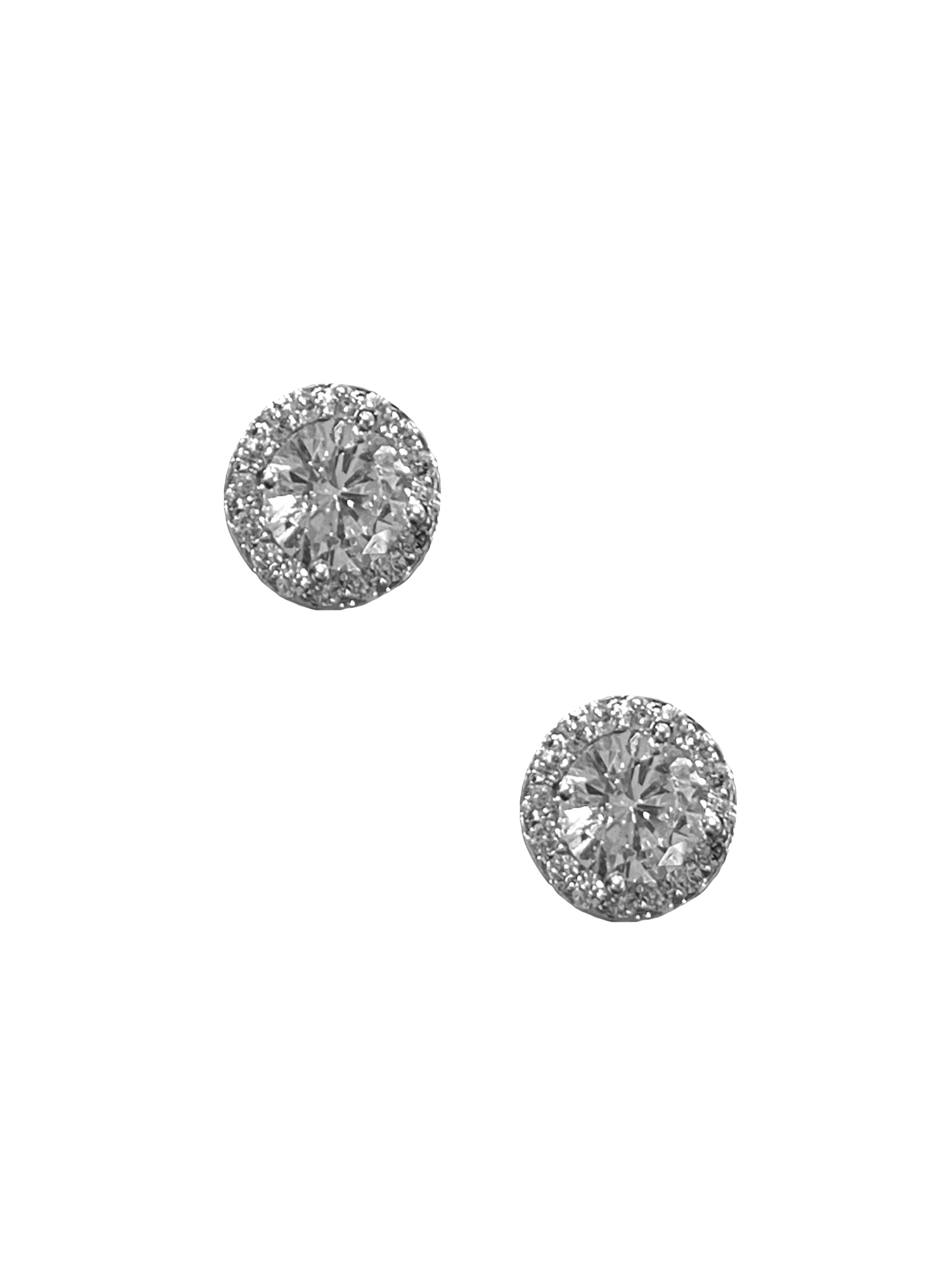 Circle Pave Studs - Silver - Shop Yu Fashion