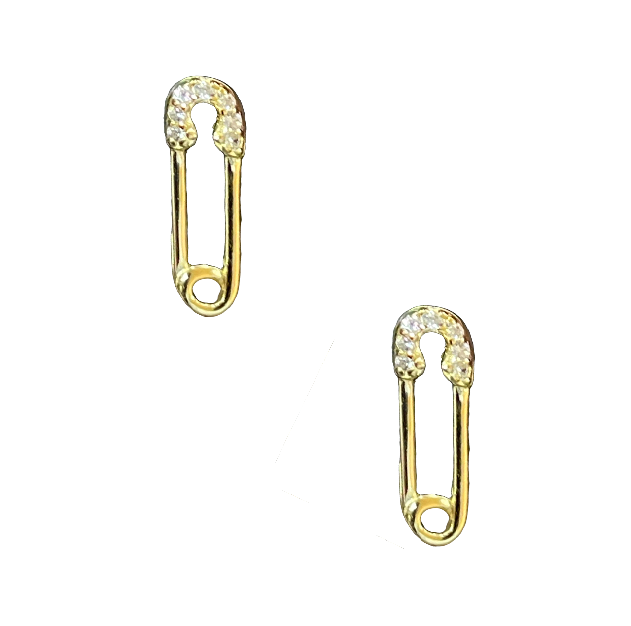 Mini Safety Pin Earrings - Gold - Shop Yu Fashion